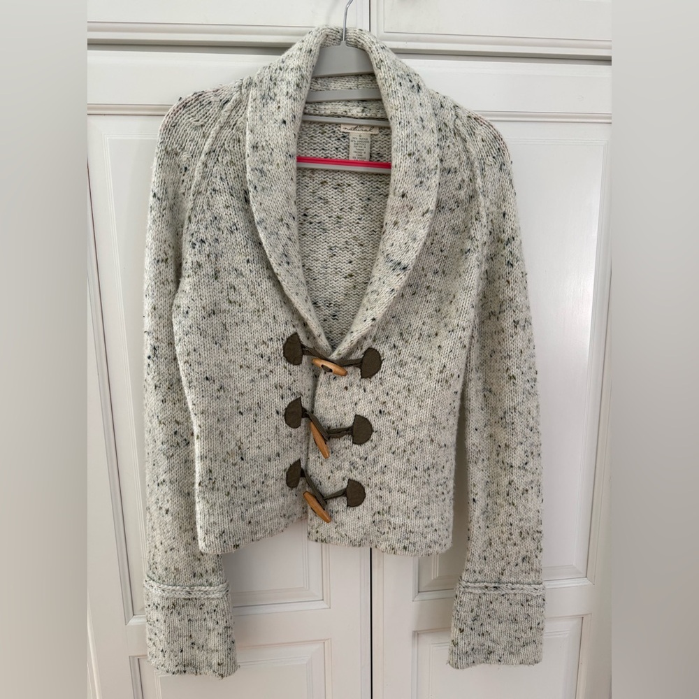 Speckled Knit Shawl Collar Cardigan Sweater